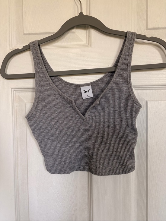 TNA Tops - TNA waffle crop top Gray